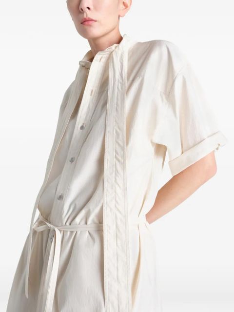 LEMAIRE tie-neck button midi dress - Neutrals