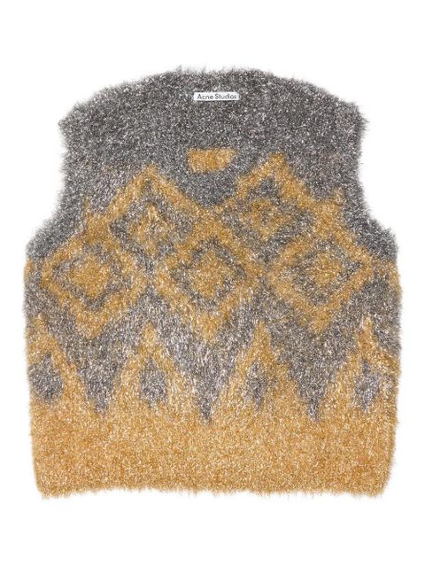 Acne Studios geometric-pattern vest - Grey - zdjęcie produktu nr 1