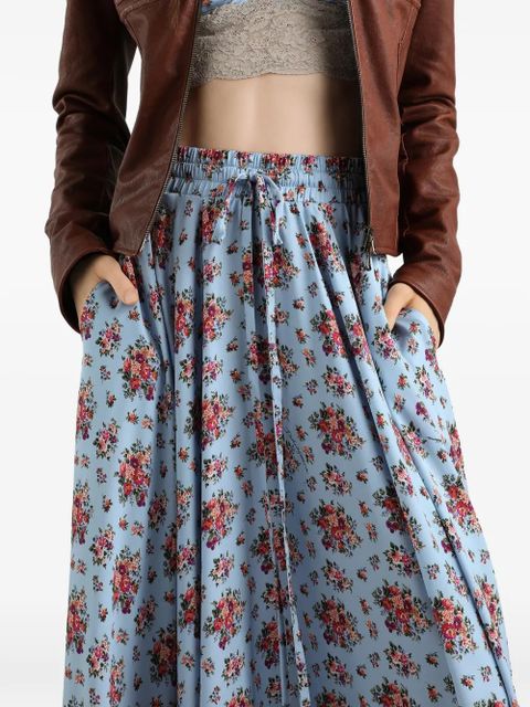 Dolce & Gabbana floral drawstring skirt - Blue