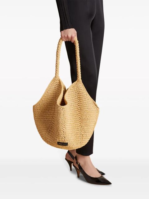 KHAITE medium Lotus raffia tote bag - Neutrals - zdjęcie produktu nr 2
