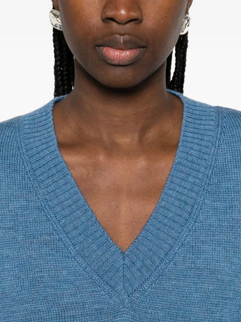 Róhe V-neck long-sleeve sweater - Blue