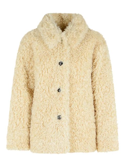 ISABEL MARANT Tarvey sheepskin-effect button jacket - Neutrals - zdjęcie produktu nr 1