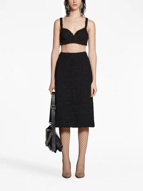 Balenciaga bustier tweed cropped top - Black