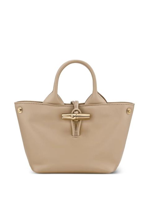 Longchamp xs Le Roseau handle detachable strap tote bag - Neutrals