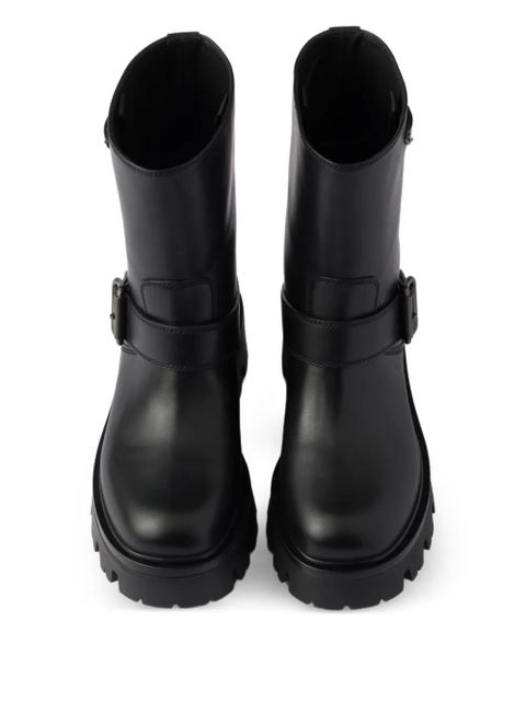 Prada buckle-fastening lug-sole boots - Black - zdjęcie produktu nr 2
