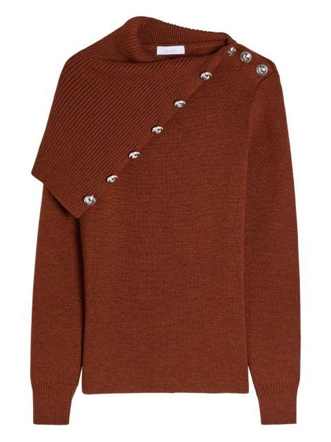 Rabanne Asymmetric wool sweater - Brown - zdjęcie produktu nr 1