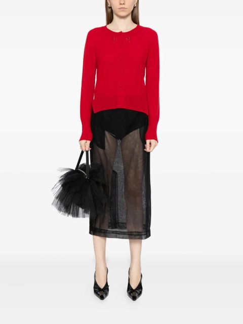 Simone Rocha embellished cashmere cardigan - Red - zdjęcie produktu nr 2