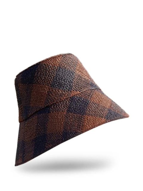 Johanna Ortiz Heaven And Earth checked hat - Brown - zdjęcie produktu nr 2