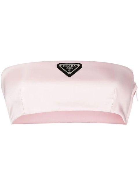 Prada Re-Nylon logo-plaque bandeau top - Pink - zdjęcie produktu nr 1