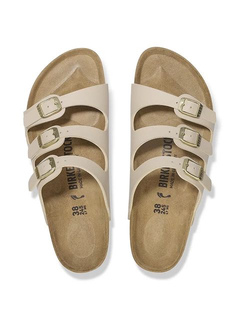 Birkenstock klapki Florida BF damskie kolor beżowy 1029265