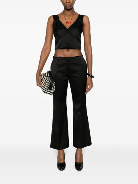 TOTEME cropped V-neck top - Black - zdjęcie produktu nr 2