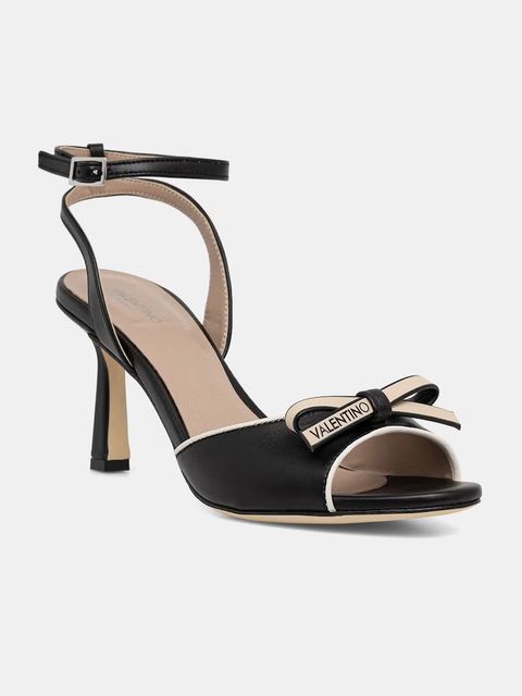 Valentino sandały na wysokim obcasie skórzane BLACK DRESS - zdjęcie produktu nr 1