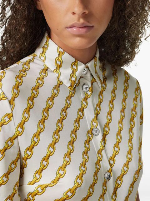 Versace Chain Stripes midi shirt dress - Neutrals