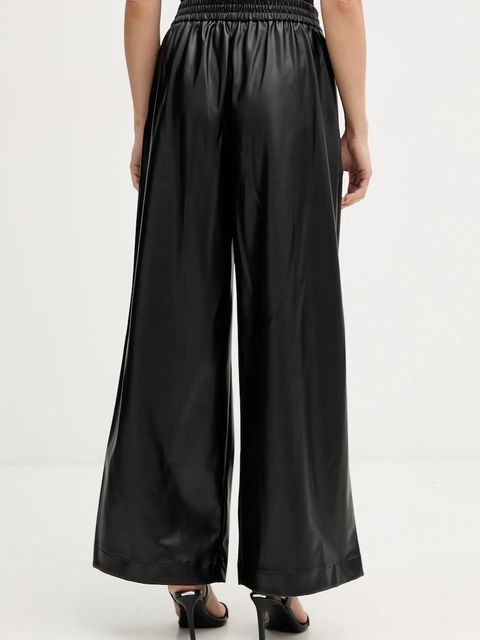 United Colors of Benetton spodnie damskie kolor czarny szerokie high waist 4M3CDF0A8