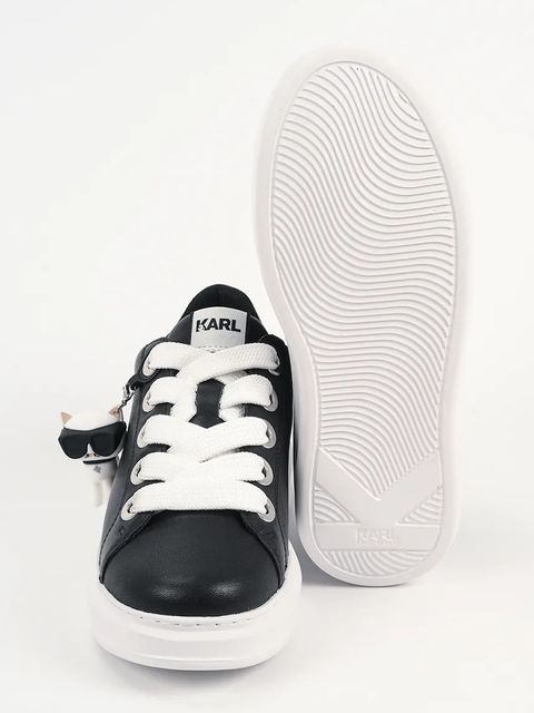 Karl Lagerfeld sneakersy skórzane KAPRI damskie kolor czarny KL62536C