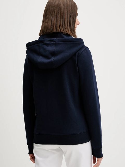Tommy Jeans bluza damska kolor granatowy z kapturem gładka DW0DW19729 - zdjęcie produktu nr 2