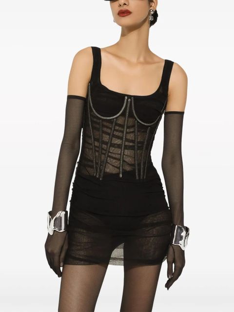 Dolce & Gabbana corset tulle minidress - Black