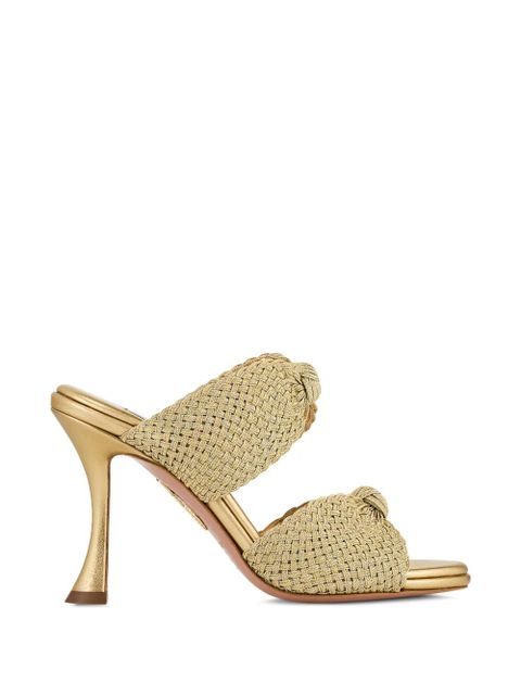 Aquazzura woven knot-detail sandals - Gold - zdjęcie produktu nr 1