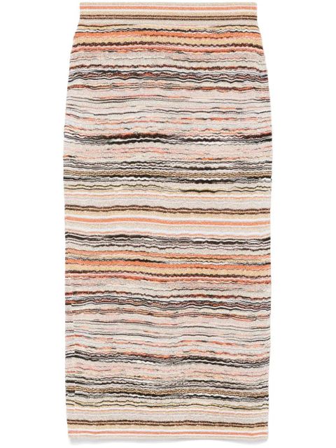 Missoni wave-pattern lamé midi skirt - Orange - zdjęcie produktu nr 1