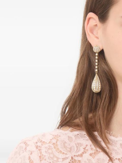 Valentino Garavani Poetique des Gouttes earrings in metal and Swarovski® crystals - Gold - zdjęcie produktu nr 2