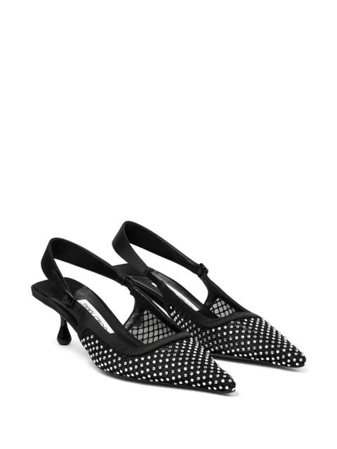 Jimmy Choo 50mm Amel crystal-embellished pumps - Black - zdjęcie produktu nr 2