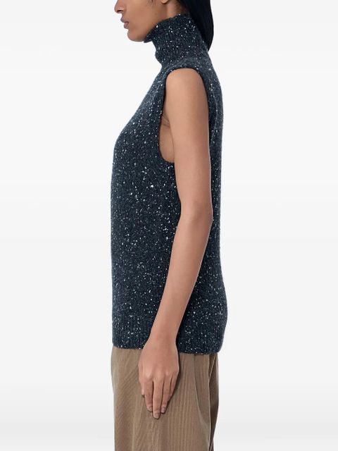 The Row speckled turtleneck sleeveless top - Grey - zdjęcie produktu nr 2