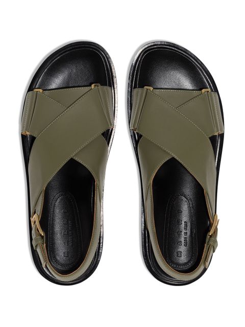 Marni Fussbett colour-block leather sandals - Blue