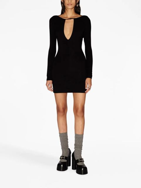 AMBUSH V-neck jersey minidress - Black