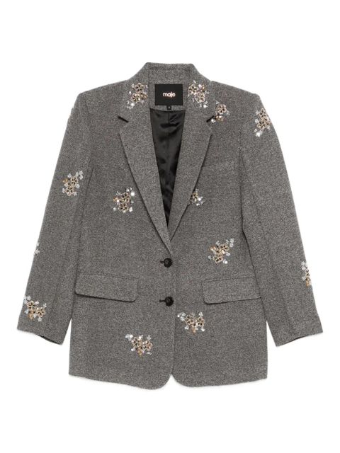 Maje floral-embroidered blazer - Grey - zdjęcie produktu nr 1