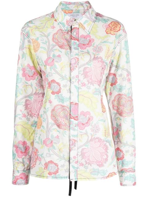 Marine Serre lace-back floral shirt - White - zdjęcie produktu nr 1