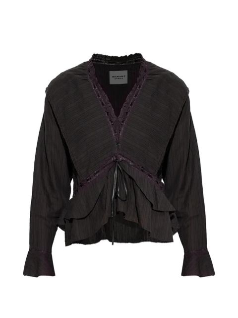 MARANT ÉTOILE lace-ruffled blouse - Black - zdjęcie produktu nr 1