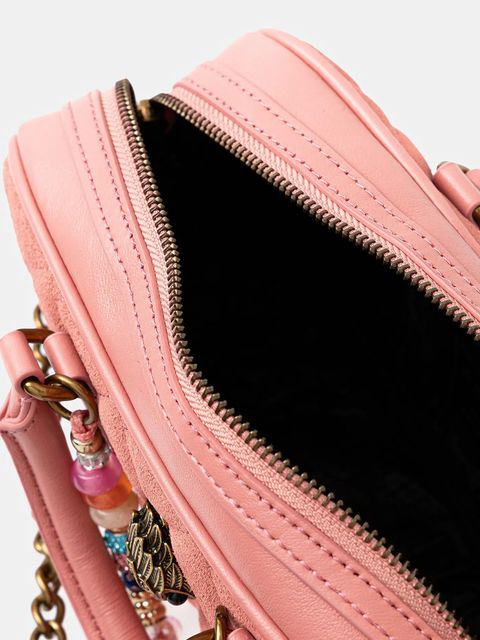 Kurt Geiger London torebka zamszowa KENSINGTON kolor różowy 3580957219