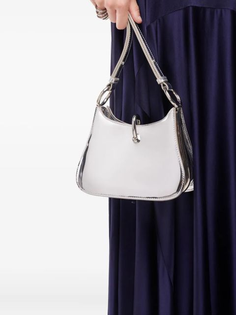 Rabanne ring-detail leather shoulder bag - Silver