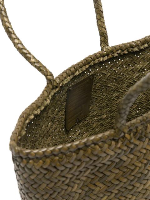 DRAGON DIFFUSION Small Grace basket woven satchel - Green