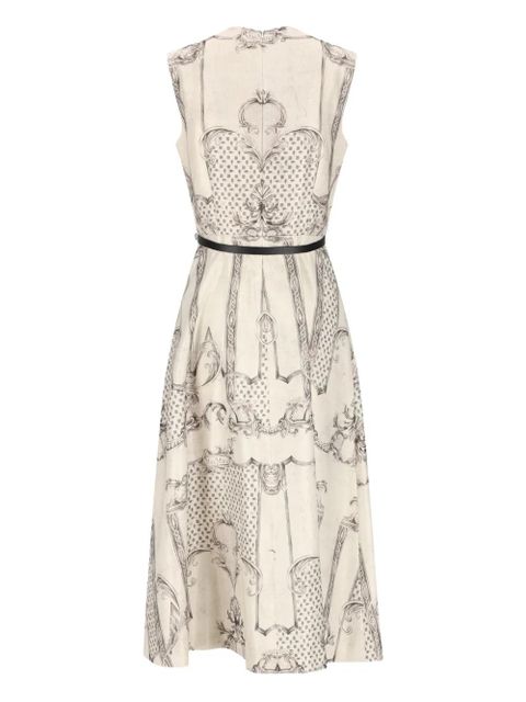 Max Mara printed belted midi dress - Neutrals - zdjęcie produktu nr 2