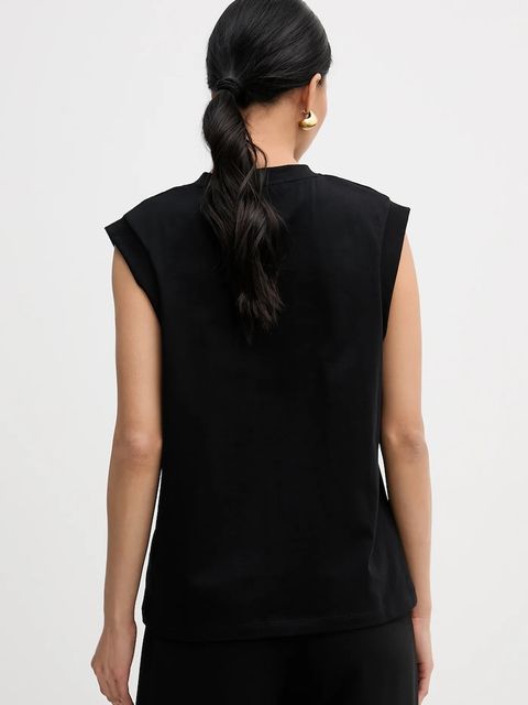 Karl Lagerfeld top bawełniany kolor czarny B1W17012