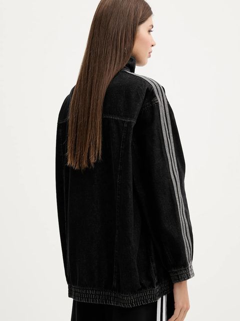 adidas Originals kurtka jeansowa Denim Os TT kolor czarny przejściowa oversize JY2897