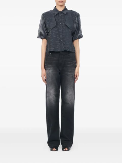 MM6 Maison Margiela overlay short-sleeve shirt - Black