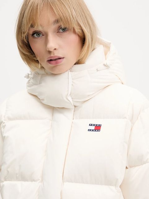 Tommy Jeans kurtka puchowa kolor beżowy zimowa DW0DW21623