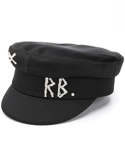 Ruslan Baginskiy rhinestone logo breton hat - Black - zdjęcie produktu nr 1