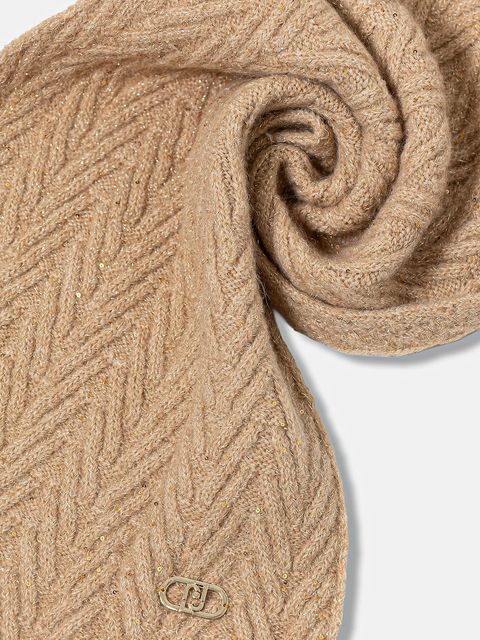 Liu Jo szalik z domieszką wełny damski kolor beżowy 2F5008.M0300