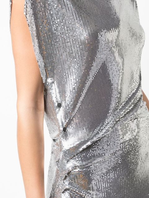 Rabanne draped midi dress - Silver