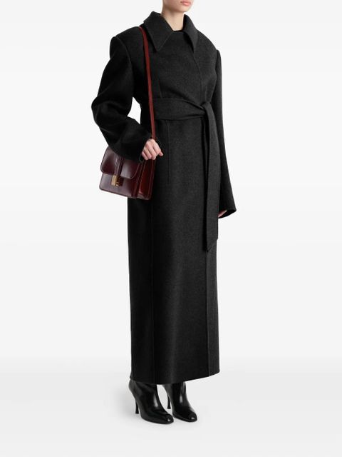 KHAITE Belted collared coat - Black