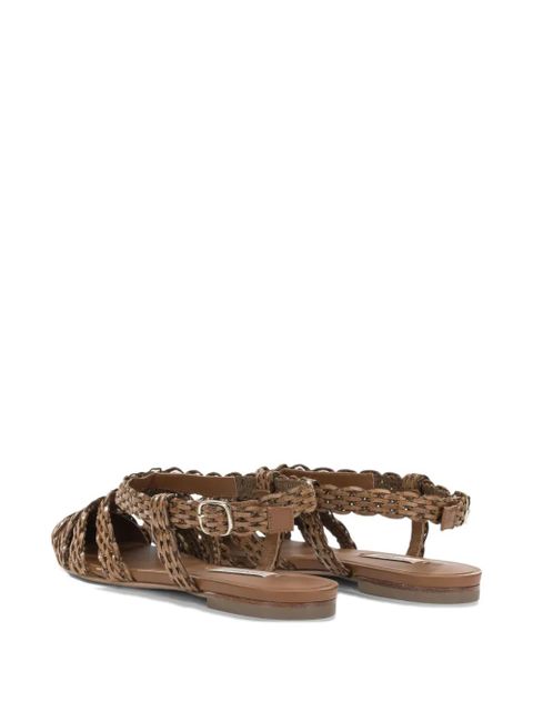 Casadei Avenida woven leather flat pumps - Brown