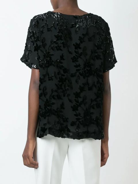 ETRO velvet appliqué detail blouse - Black