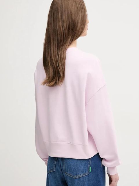 United Colors of Benetton bluza bawełniana damska kolor różowy z nadrukiem 3UNID109A - zdjęcie produktu nr 2