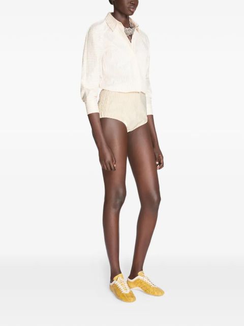 DRIES VAN NOTEN striped micro shorts - Neutrals