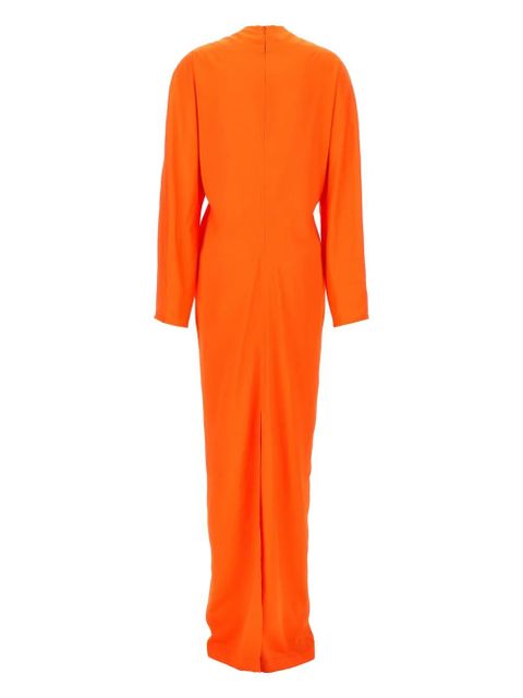 Ferragamo V-neck satin maxi dress - Red