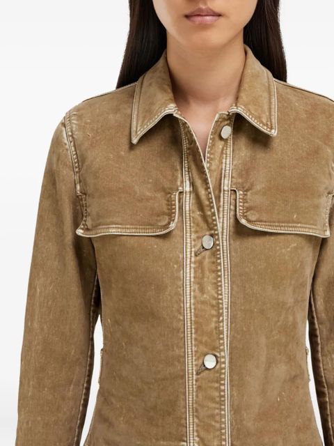 Ferragamo flocked shirt mini dress - Brown