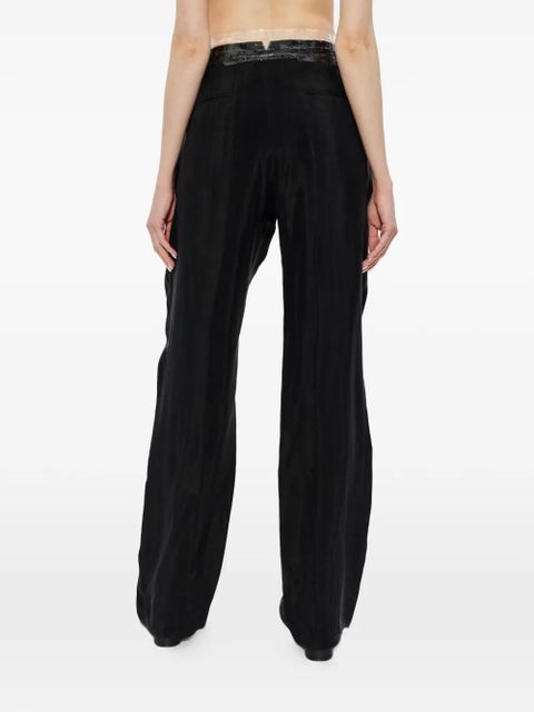 Maison Margiela transparent-waistband pleated trousers - Black